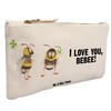 Mr. & Mrs. Panda Make-up Bag Bees Pair, White, Hand