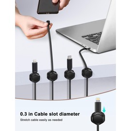 12Pack Magnetic Cable Clips - Cord Holder - Cord Organizer for Desk - Magnetic Cord Organizer, Adhesive Wire Holder Keeper Organizer for Desk, Nightstand, Phone Charger, Computer, Home, Office, Car