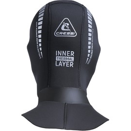 Cressi Orust Hood 5mm - Unisex Adult Diving Hood, Black/Silver