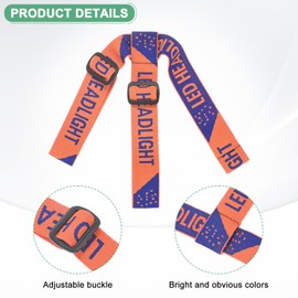 M METERXITY 3-Pack Headlamp Strap Replacement Headband, High Elastic Headlamp Adjustable Bicycles Head Band Belt for Flashlight Camping Riding [Orange Red,Blue, 1.65"/42mm]