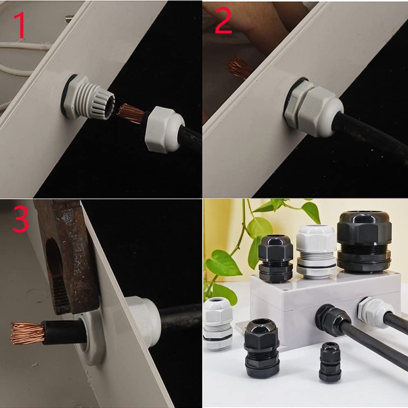 Gebildet 25Pcs PG16 Cable Gland, Plastic Wire Protector IP68 Waterproof
