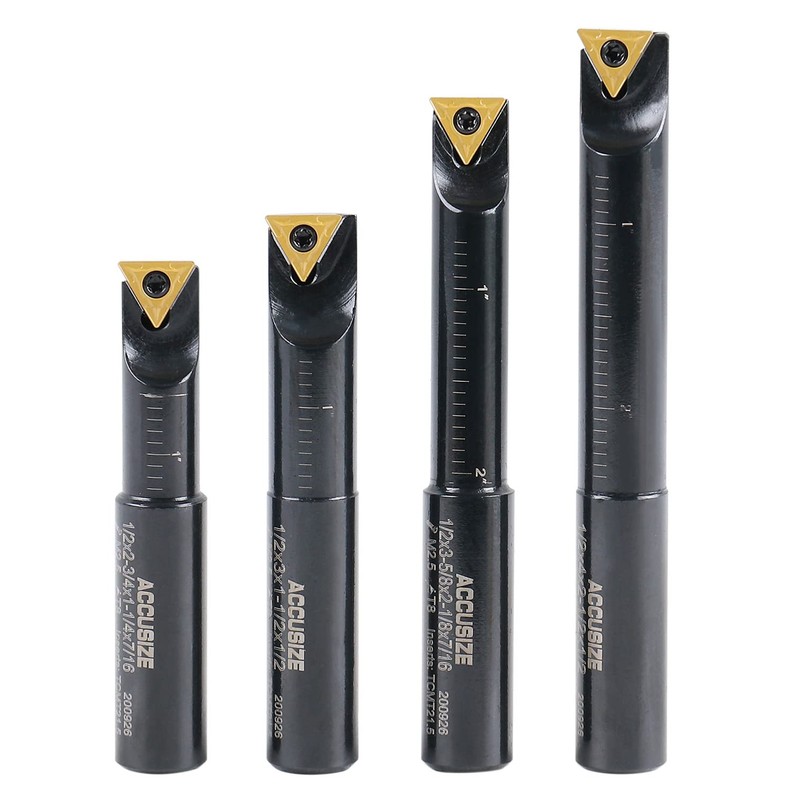 Accusize Industrial Tools 4 Pc 1/2'' Round Shank Indexable Boring