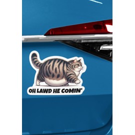 Chonk Cat Meme Sticker Decal - Funny, Durable, Waterproof Bumper Sticker - Perfect for Cars, Laptops, and Water Bottles - 5-inch Vinyl Decal Featuring Popular Chonky Cat Meme Design