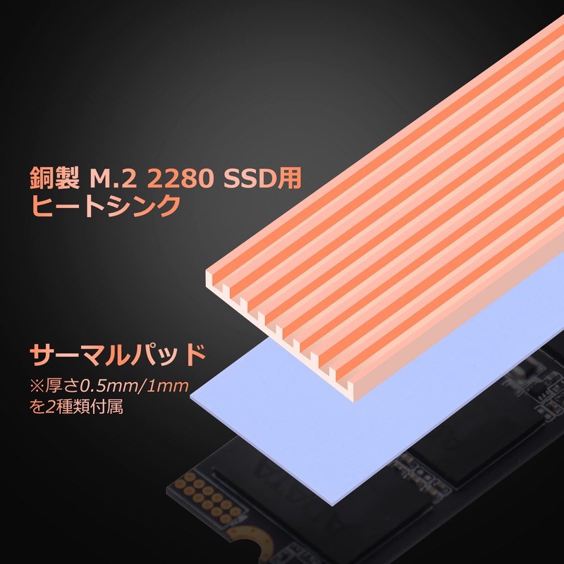 Raonlla Copper M.2 SSD Heatsink High Heat Dissipation 2280 M2