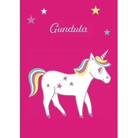Gundula: Einhorn Malbuch / Tagebuch / Notizbuch - DIN A4 - blanko