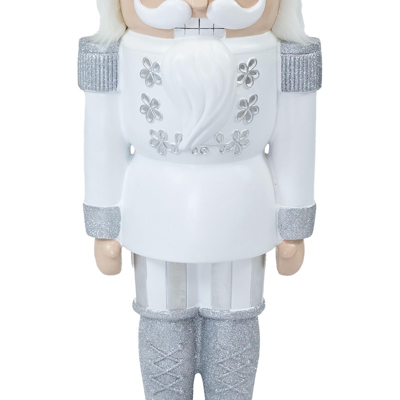 Sunnydaze 3ft Sterling The Silver Nutcracker Christmas Decoration - Polyresin