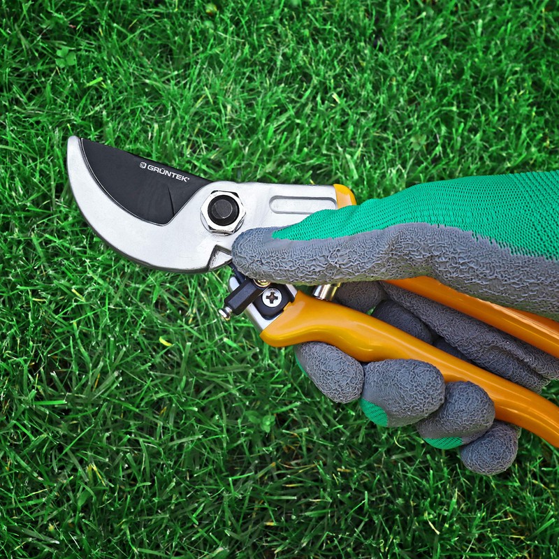 GRÜNTEK Raven 200mm Professional Anvil Secateurs - Japanese SK5 Blade,