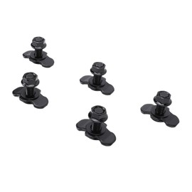 5Pcs L Track Double Lug Threaded Stud Fitting M10 X 30mm Tie Down Anchor Bolt for Truck Bed Trailer Cargo Control Pickup RV ATV (Black)