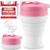 Botella Batidora de Proteínas Rosa Plegable, 600 ml, 20 Onzas,