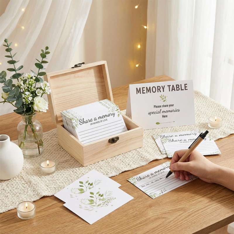 Nymblis Funeral Favours, Memory Box Set with 100 Pcs Memorial