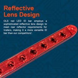 TRUE MODS 2pc 16" Inch 11 Red 12V LED Trailer Light Bar Strip [DOT] [IP65 Waterproof] [Park Brake Turn Signal] Running Marker ID Rear Tail Lightbar for 80" Motorcycle Utility Marine Boat Trailers