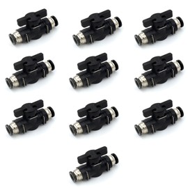 ANHAN 8mm Push to Connect Ball Valve Union Air Flow Control Valve Quick Connect Tube Fittings Pneumatic Valve Air Hose Fittings 5pack