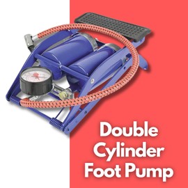 Garden Mile 12" Bike Bicycle Pump with Pressure Gauge Double Cylinder Foot Pump for Presta Valve Bike Pump Schrader Valve with Inflation Needle Portable Mini Bikes Air Pumps