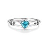 Precious Pieces Sterling Silver Simulated Aquamarine CZ March Birthstone Ring for Baby, Girl or Pinky, Size 1