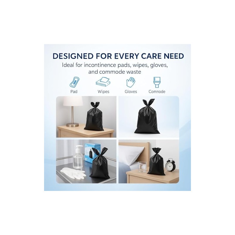 2000 x ALIA Black Adult Nappy Sacks | Extra Large