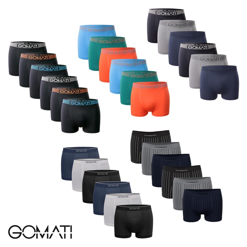 Gomati Men's Seamless Pants (Pack of 6) Seamless Boxer Shorts