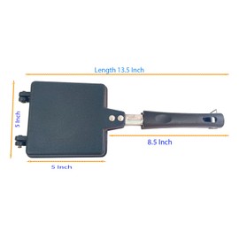 G & D Non-Stick Aluminum Double Sided Foldable Pan, 13 x 5 x 1.5 in, Suitable for Frying, Panini, Sandwiches, Omelettes, and More