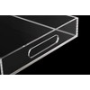 Clear Sturdy Acrylic Serving Tray with Handles-10x15Inch-Serving Coffee,Appetizer,Breakfast,Butler-Kitchen Countertop Tray-Makeup