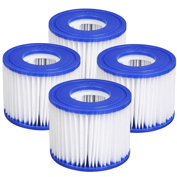 Castle Hot Tubs Bestway Filter Cartridge VI for Lay-Z-Spa Miami, Vegas, Monaco, Palm Springs (2 x Twin Packs, 4 Filters)
