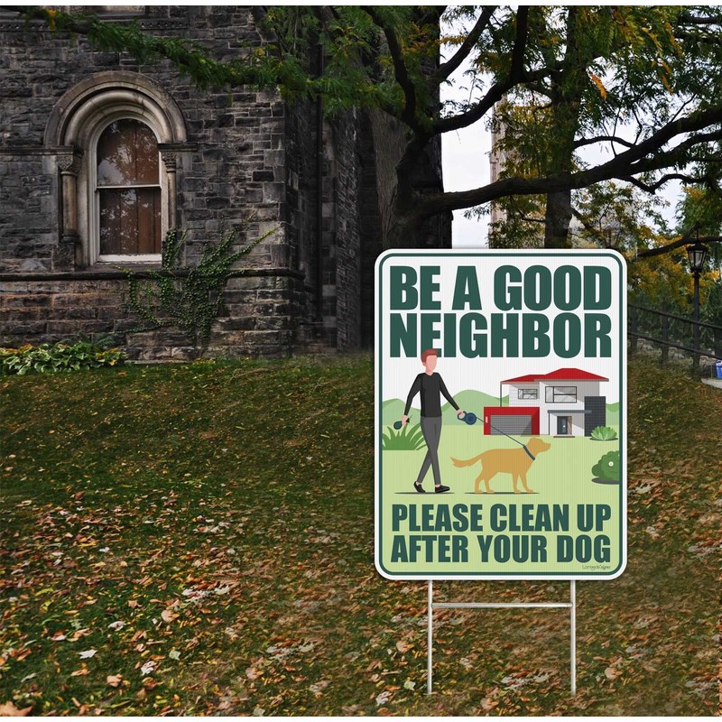 Clean Up After Your Dog Signs 2 Pack 12"x9" with