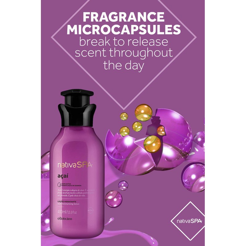 O Boticario Nachiva Spa Moisture Body Lotion Acai 13.5 fl