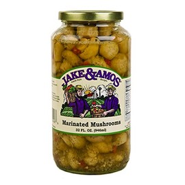 Jake & Amos Marinated Mushrooms, 32 Oz. Jar (Pack of 4)