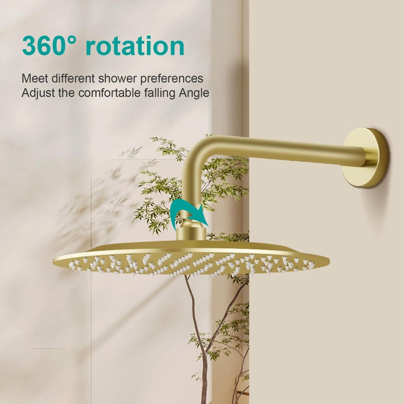 AULEEND All Metal Rain Shower Head - Heavy Duty Stainless