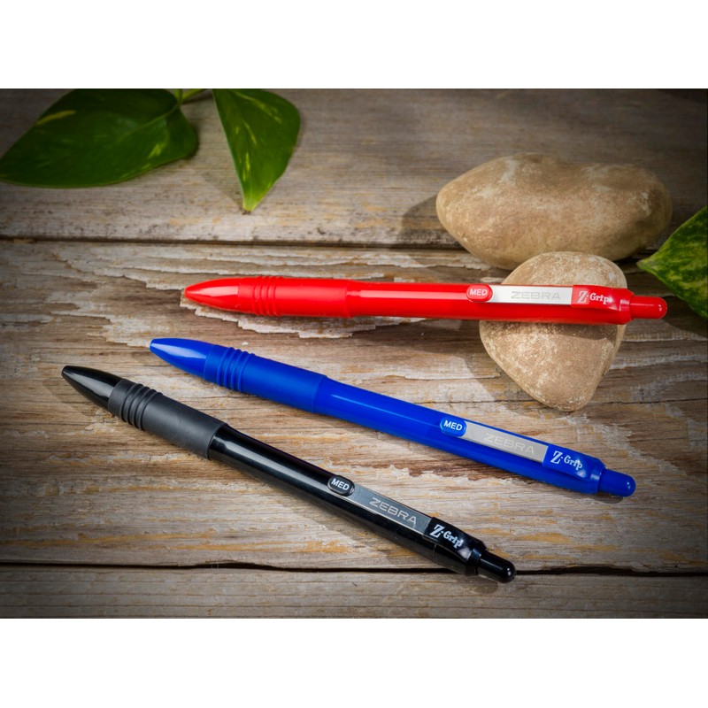 Zebra Pen Z-Grip Recycled Retractable Ballpoint Pens,1.0mm, Blue Ink, Durable