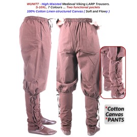 Medieval Viking pants, Viking LARP pants, Medieval trousers, Viking costume, LARP pants, Viking clothing, Medieval apparel, Viking historical costume, Medieval cotton pants - Made in Turkey-BRW-XL