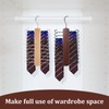 4Pcs Wood Tie Rack Hanger with 20 Metal Hooks Space