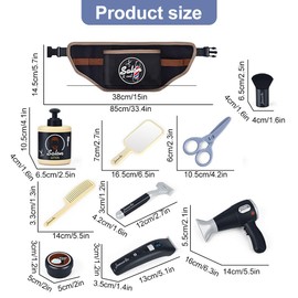 Lotvic Hairdresser Role Play for Kids, 10 Pcs Kids Barber Set, Pretend Play Kids Hairdressing Set, Barber Salon Play Tools Toy, Educational Role Play Toys for 3+ Year Old Boys Girls Gifts