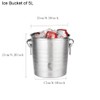 Ice Bucket - Stainless Steel Bucket with Handle, Lid and
