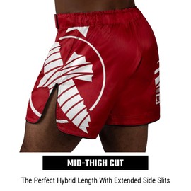Hayabusa Men's Icon Mid-Thigh Fight Shorts - Red, X-Large