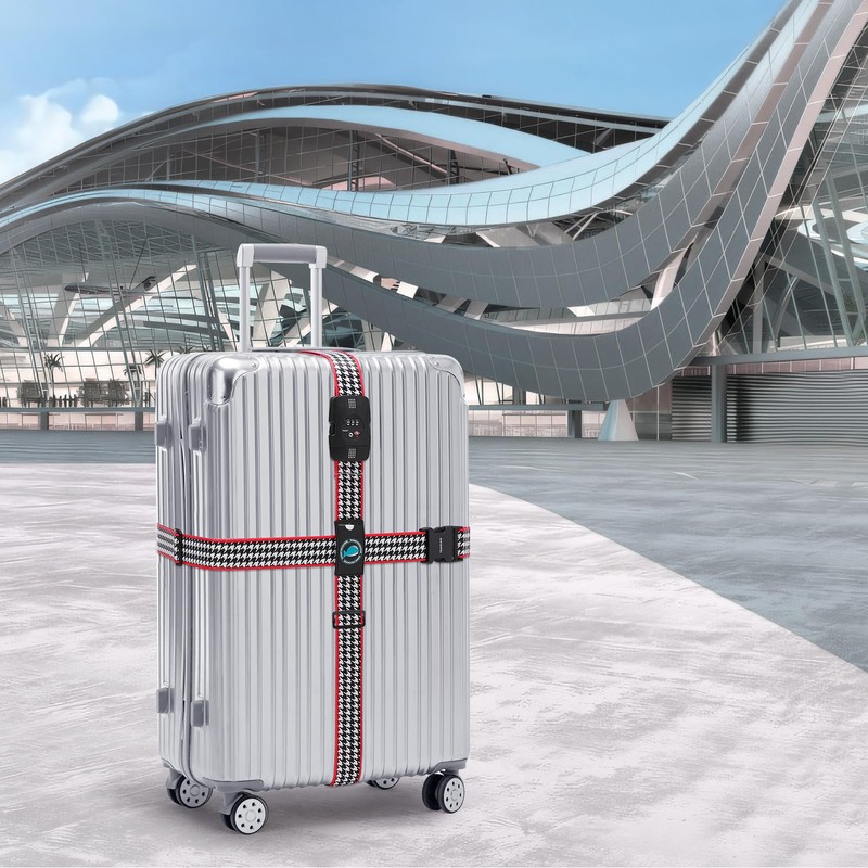 Travelkin Luggage Straps TSA Approved - Adjustable Cross Suitcase Straps
