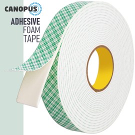 CANOPUS Double Sided Foam Tape for Craft and Card Making Projects, Heavy Duty Adhesive Mounting Tape 4016 (1in x 5yd)