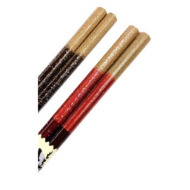 Couples Chopsticks Octagonal Galaxy Brown Red Dishwasher Safe Design Paulownia Box with Wrapping for Mother's Day, Father's Day, Mom, Dad, Parents, Present, Gift, Beginning Salary (190)