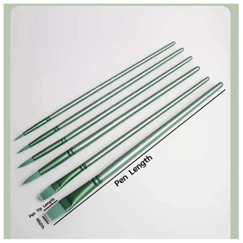 6PCS/Set Nylon Hair smoothly Brush Paint by numbers Art Materials:_Outlining