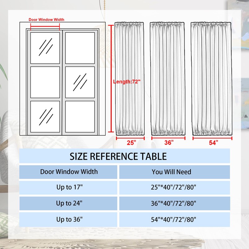 DWCN French Door Curtains – Rod Pocket Thermal Blackout Curtain