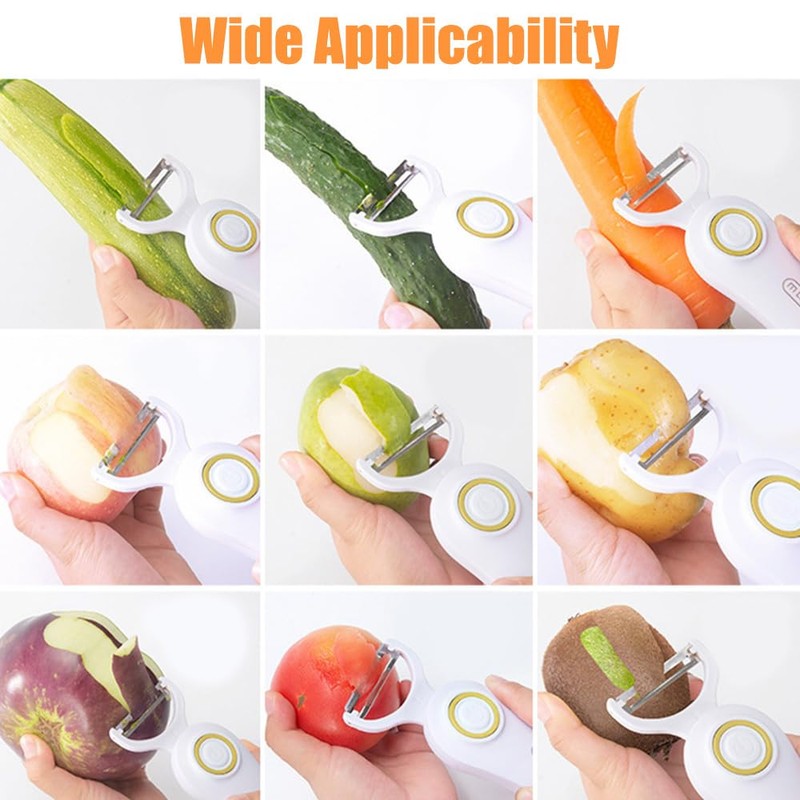 Electric Peeler, 3-in-1 Automatic Fruit Peeler, Electric Kitchen Peeler for
