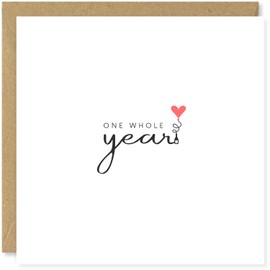 Beau Willows Happy 1st Wedding Anniversary Card - One Whole Year Anniversary Card For Couple Boyfriend Girlfriend