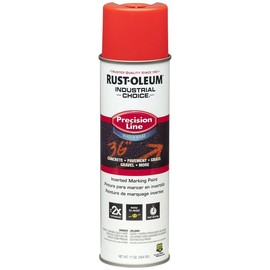 Rust-Oleum 203037-12PK Industrial Choice Inverted Water-Based Marking Spray Paint, 17 Oz, Fluorescent Red-Orange, 12 Pack