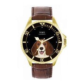 Beagle Head Dog Mens Wrist Watch 42mm Case Custom Design