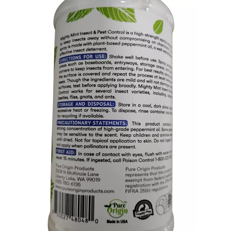 Mighty Mint Effective Plant-Based Insect & Pest Control Spray Bottle