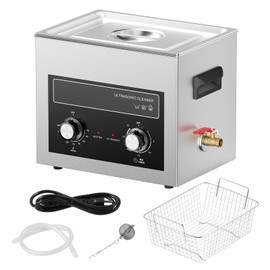 Happybuy 10L Ultrasonic Cleaner with Heater, Timer & Basket, 240W Sonic Cavitation Machine for Lab Tools, Metal Parts, Carburetor, Brass, Auto & Engine Parts
