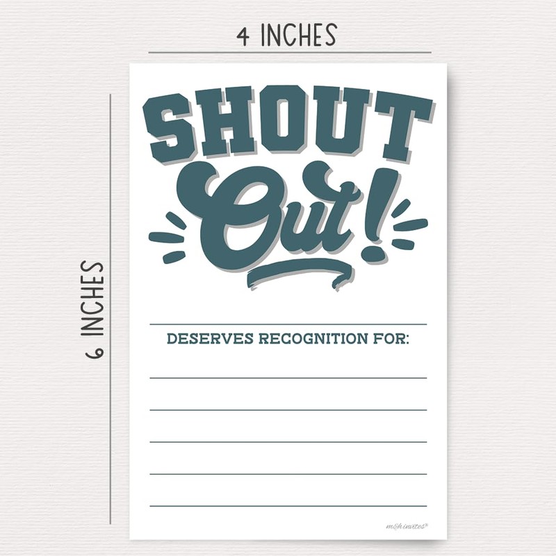 Shout Out Cards For Employees, Office Staff, and Students -