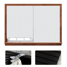 2 Pack Blackout Blinds Temporary Window Shades Cordless Pleated Fabric Shades Light Filtering Pleated Paper Shade with 4 Clips for Bathroom Kitchen Living Room Office, Easy to Cut and Install