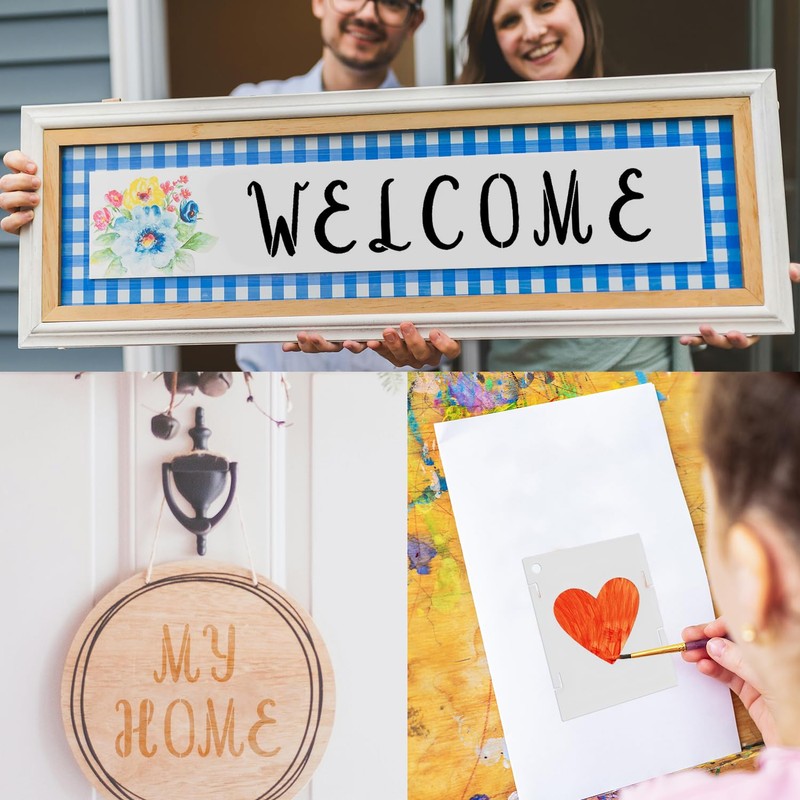4 Inch Letter Stencils, 42 Pieces, Reusable Letter and Number