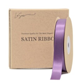LASOIE Satin Ribbon for Flower Bouquet Gift Wrapping for Crafts Bows for Girls Hair Presents Bookmarks Birthday Party Decorations Wedding Invitations Decorative for Craft Faded Purple 16mm 5/8 Inches