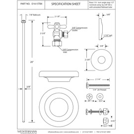 Westbrass D1615TBX-07 Cross Handle Toilet Installation Kit with with Wax Ring Gasket, Closet Bolts, 1/4-Turn 1/2" IPS Angle Stop, Supply Line Riser and Flange, Satin Nickel