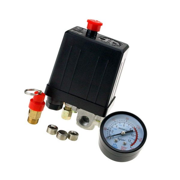 Air Compressor Pressure Switch 1/4" BSP 4 Port Manifold with